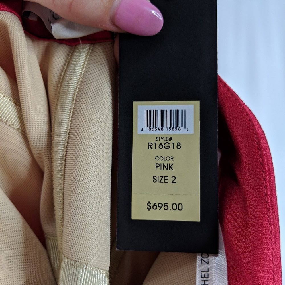 RACHEL ZOE Nico strapless draped gown pink 1062 - Picture 6 of 8